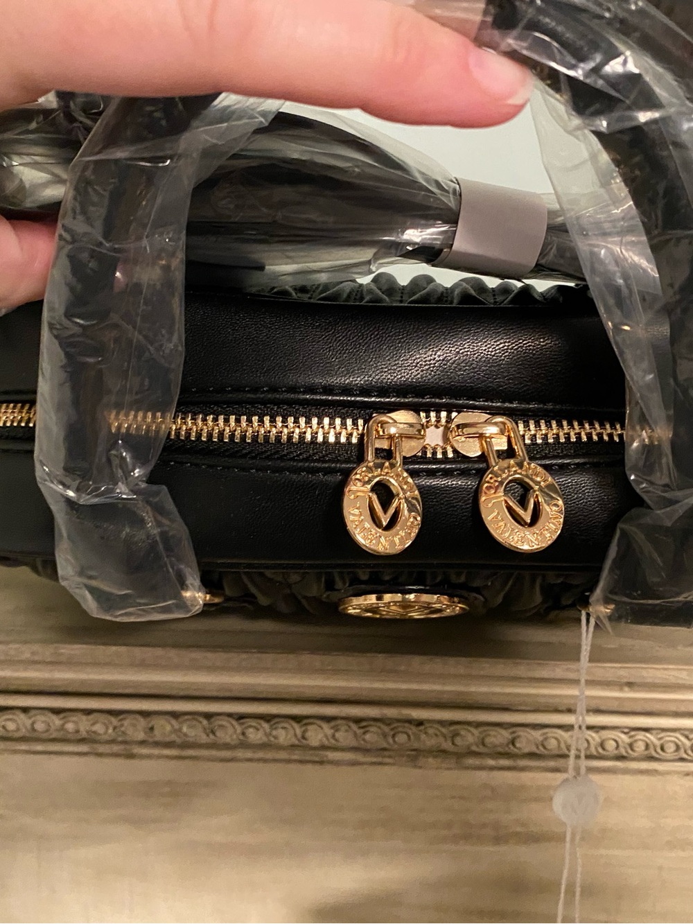 NWT Valentino Orlandi Black Quilted Top-Handle Bag - Picture 6 of 8